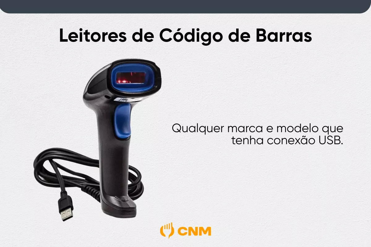 Leitor de código de barras USB compatível com o CNM
