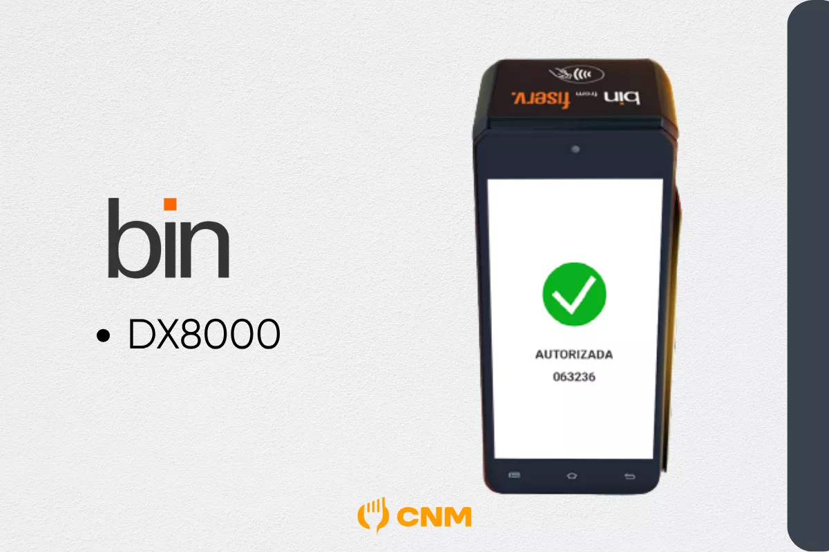 Maquininha POS Bin DX8000 homologada com o CNM